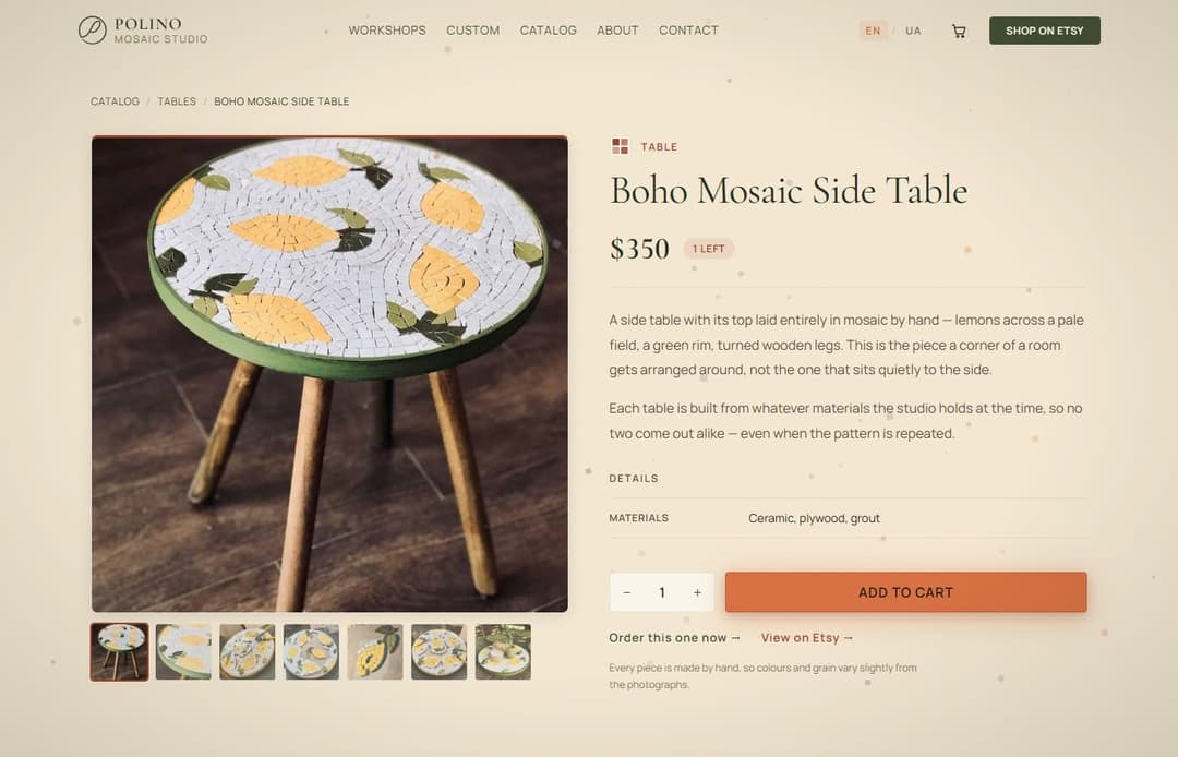 POLINO Mosaic Studio — Product page